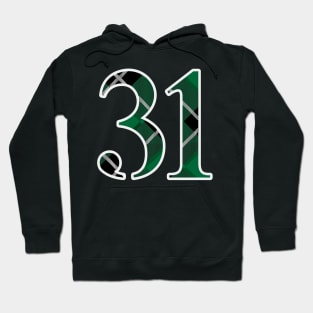 31 Sports Jersey Number Green Black Flannel Hoodie